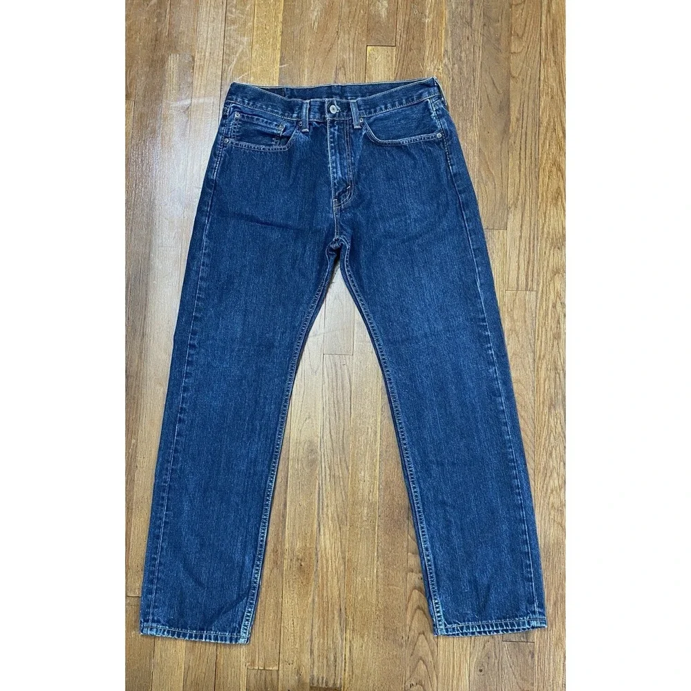Levi's 505 Men's Regular Fit Denim Jeans 34x32‎ (Fits 34x30) Blue Dark Wash